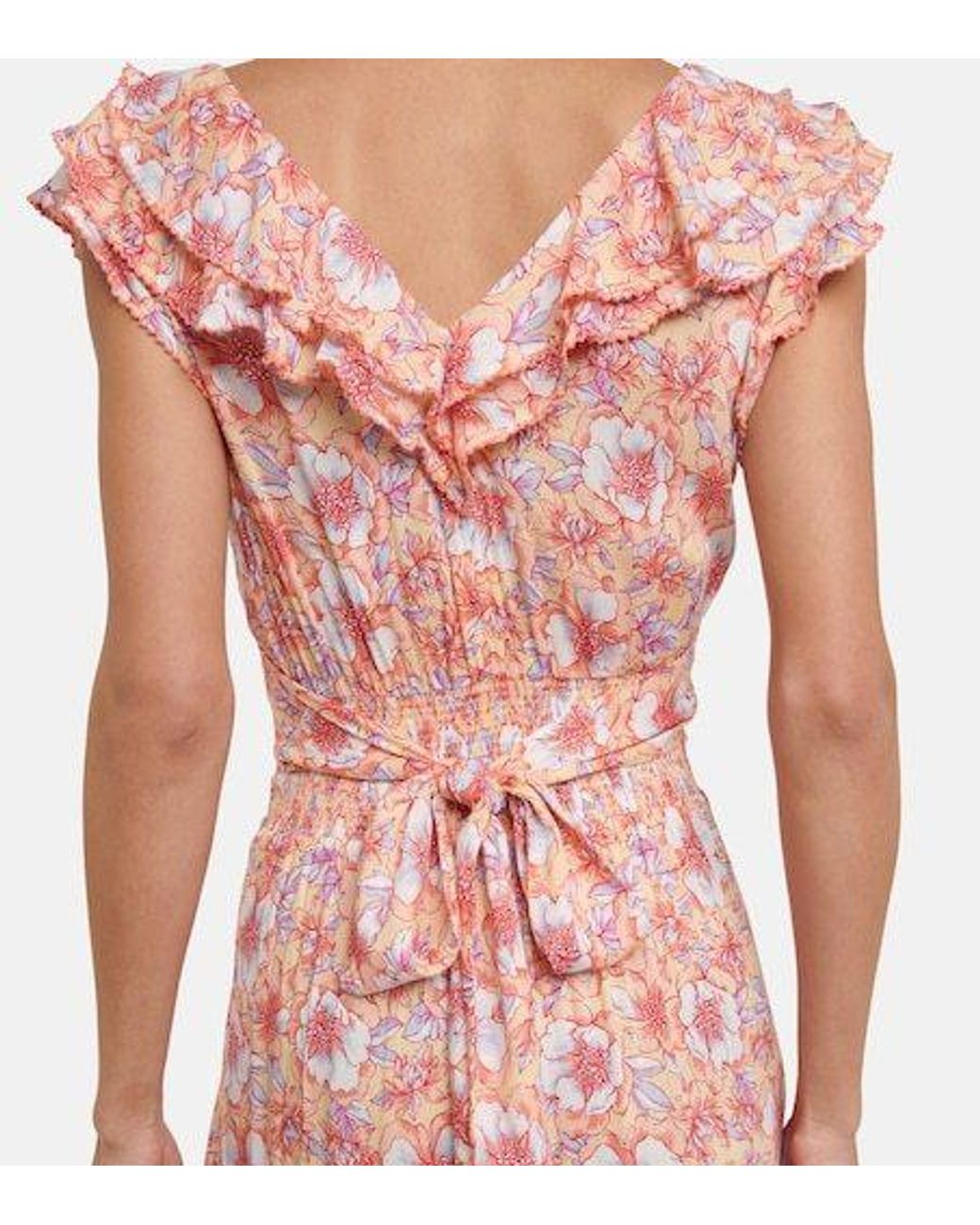 Poupette Pink Della Floral Maxi Dress