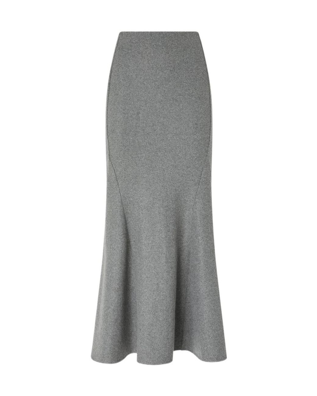 Pinko Gray Flared Midi Skirt