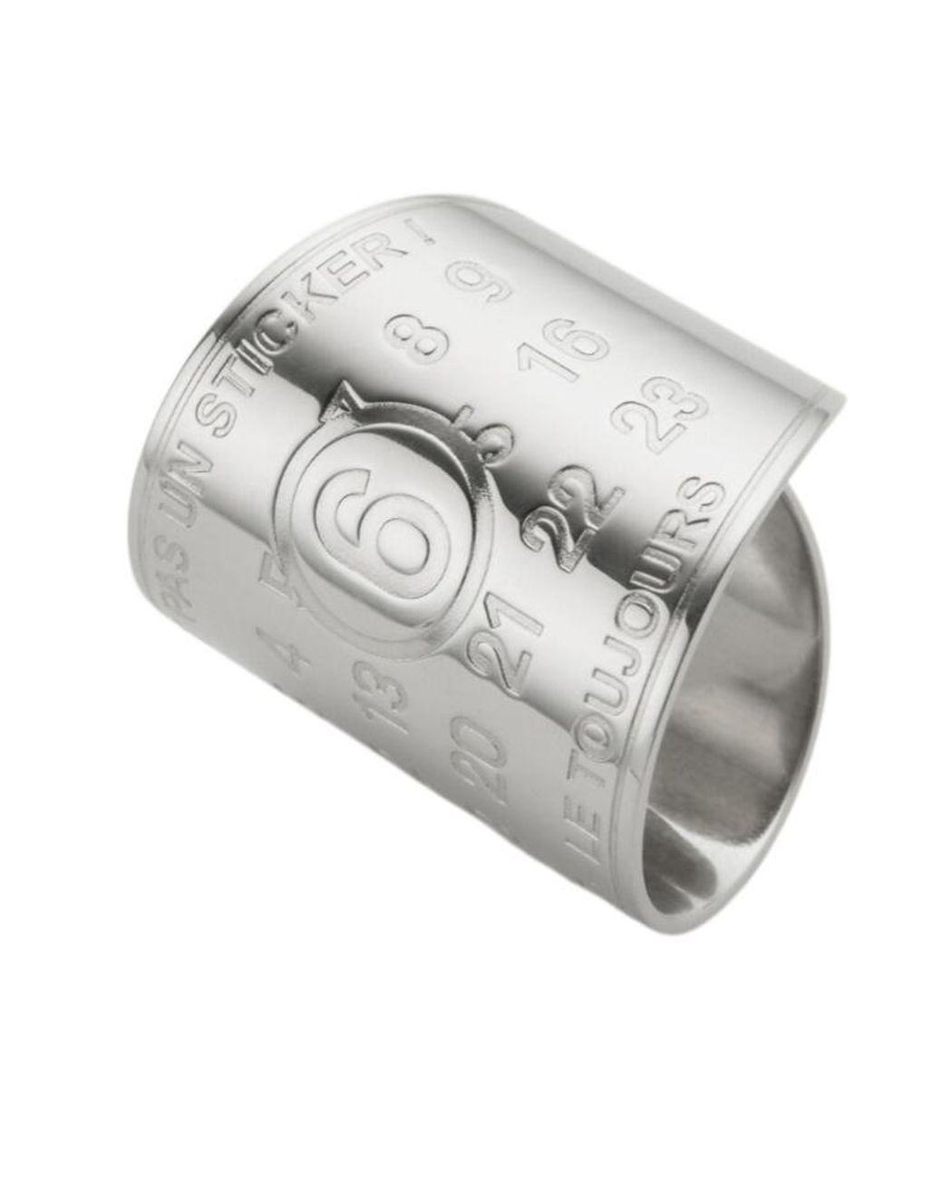 MM6 by Maison Margiela Gray Engraved Wide Ring for men