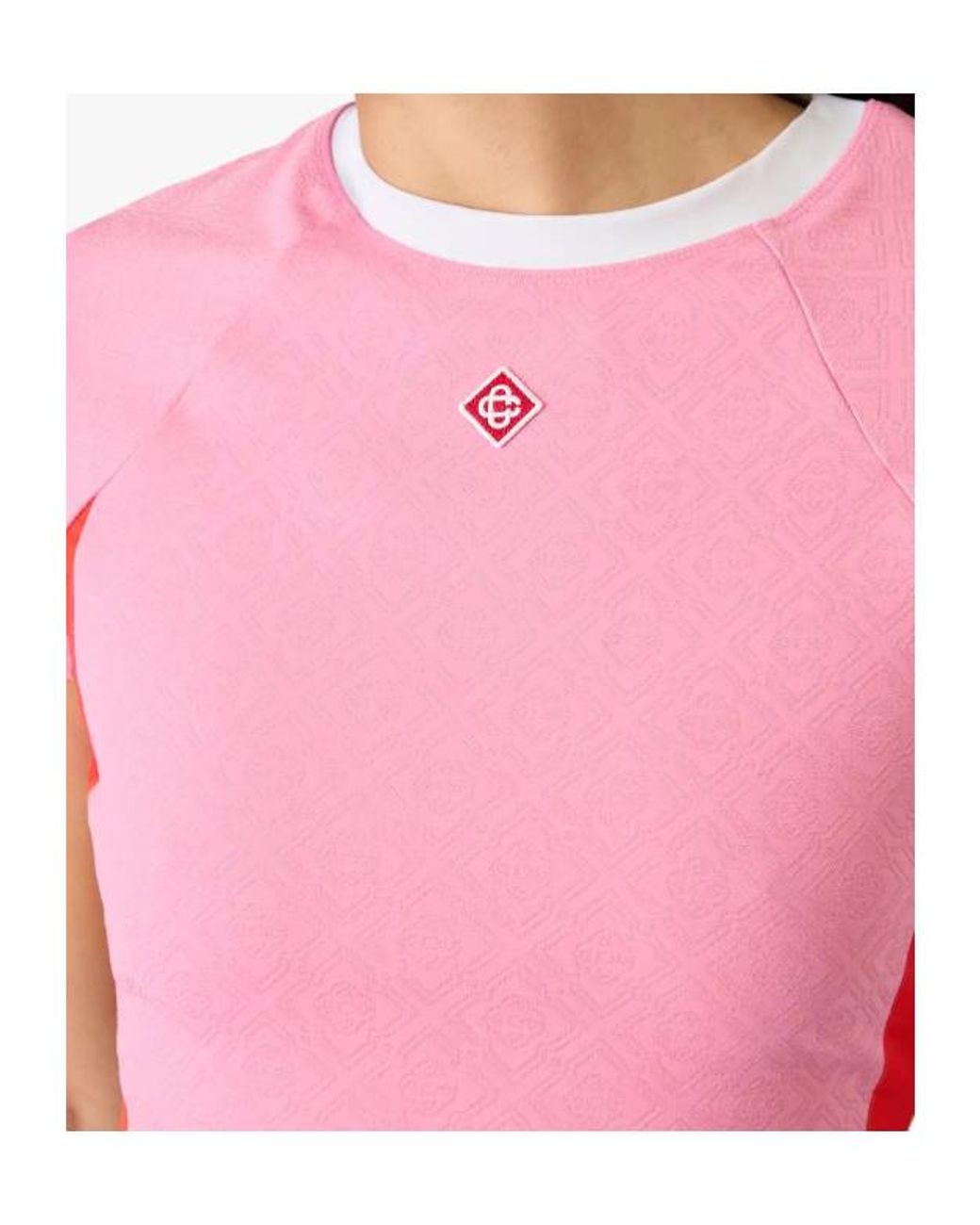 Casablanca Pink Open-Back Cropped T-Shirt