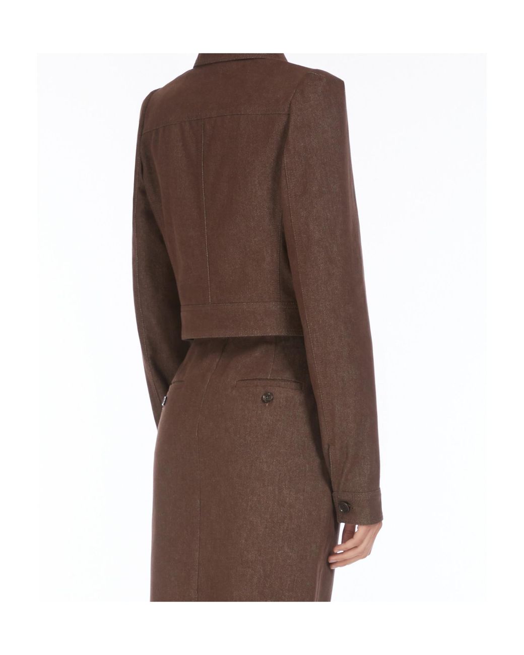 Max Mara Brown Carpa Button-Up Cropped Jacket