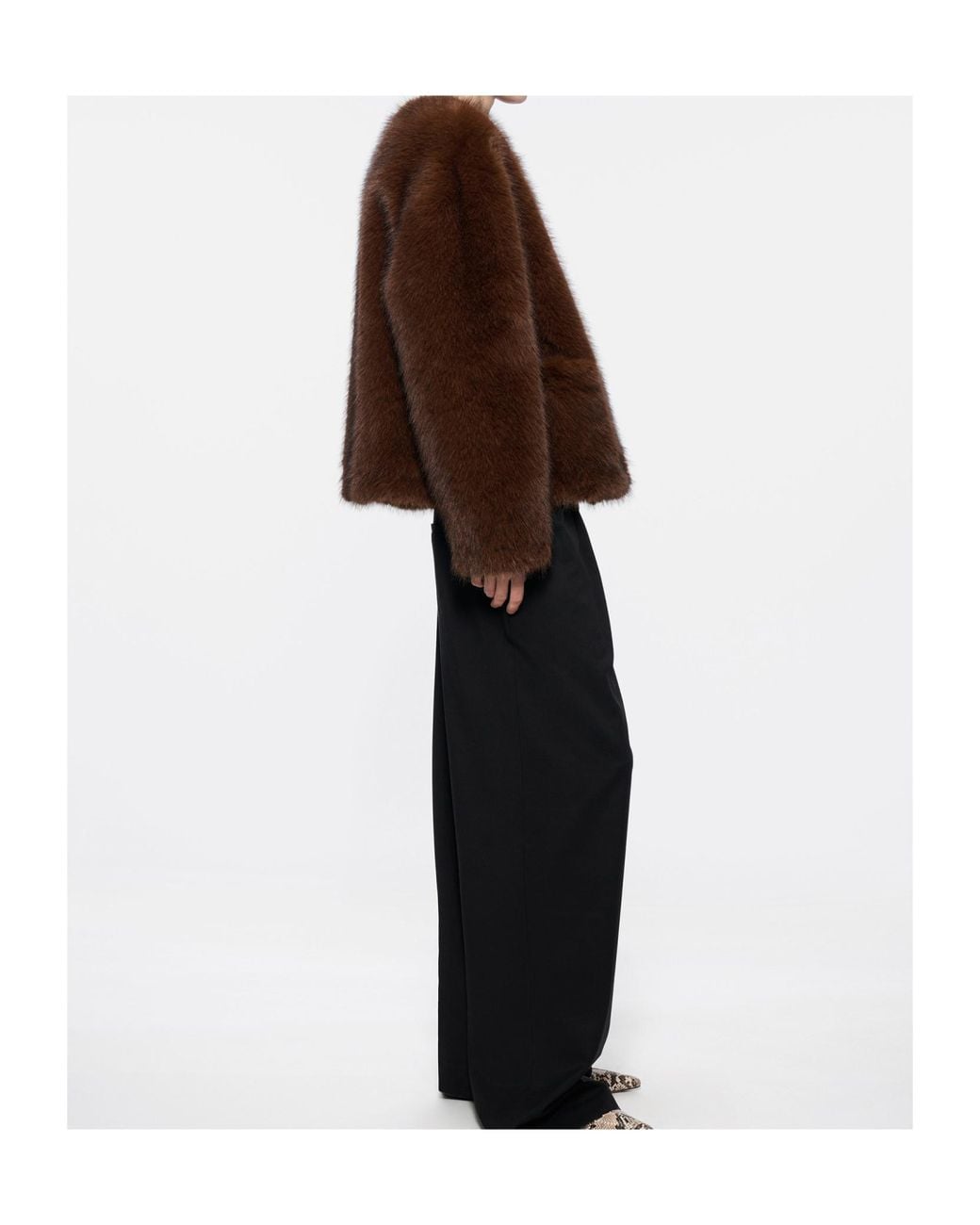 Stand Studio Brown Siena Faux Fur Jacket