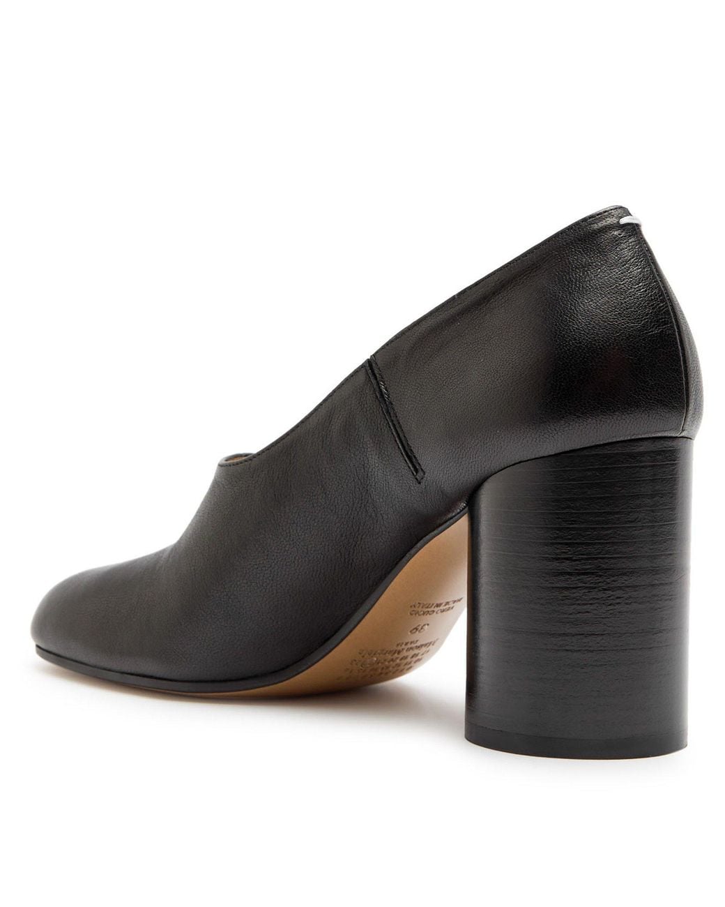 Maison Margiela Black Grained Leather Pumps