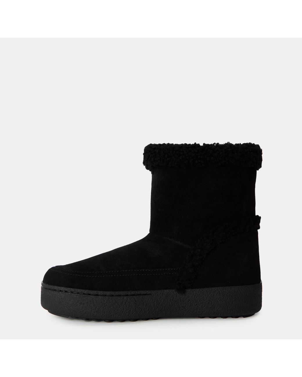 Moon Boot Black Solid Color Ankle Boots