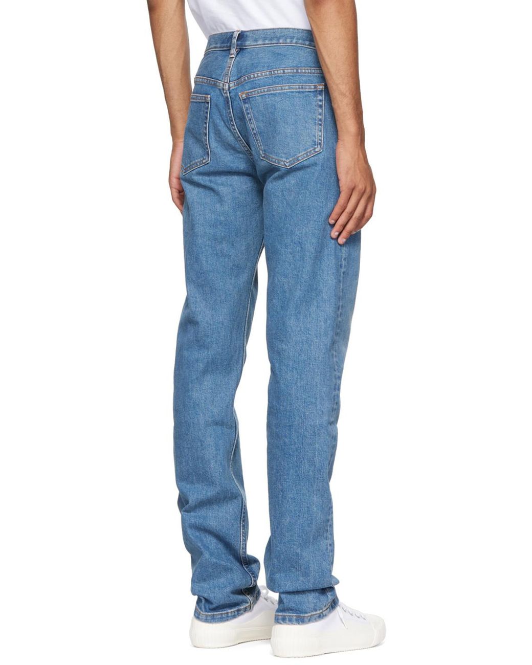 A.P.C. Blue Mid-Waist Washed Effect Jeans for men