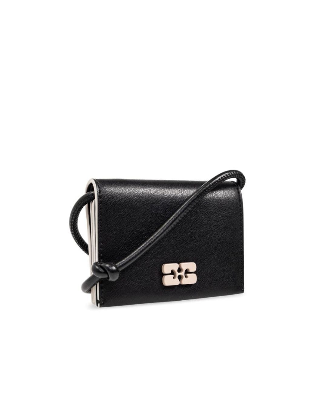 Ganni Black Bou Strapped Wallet