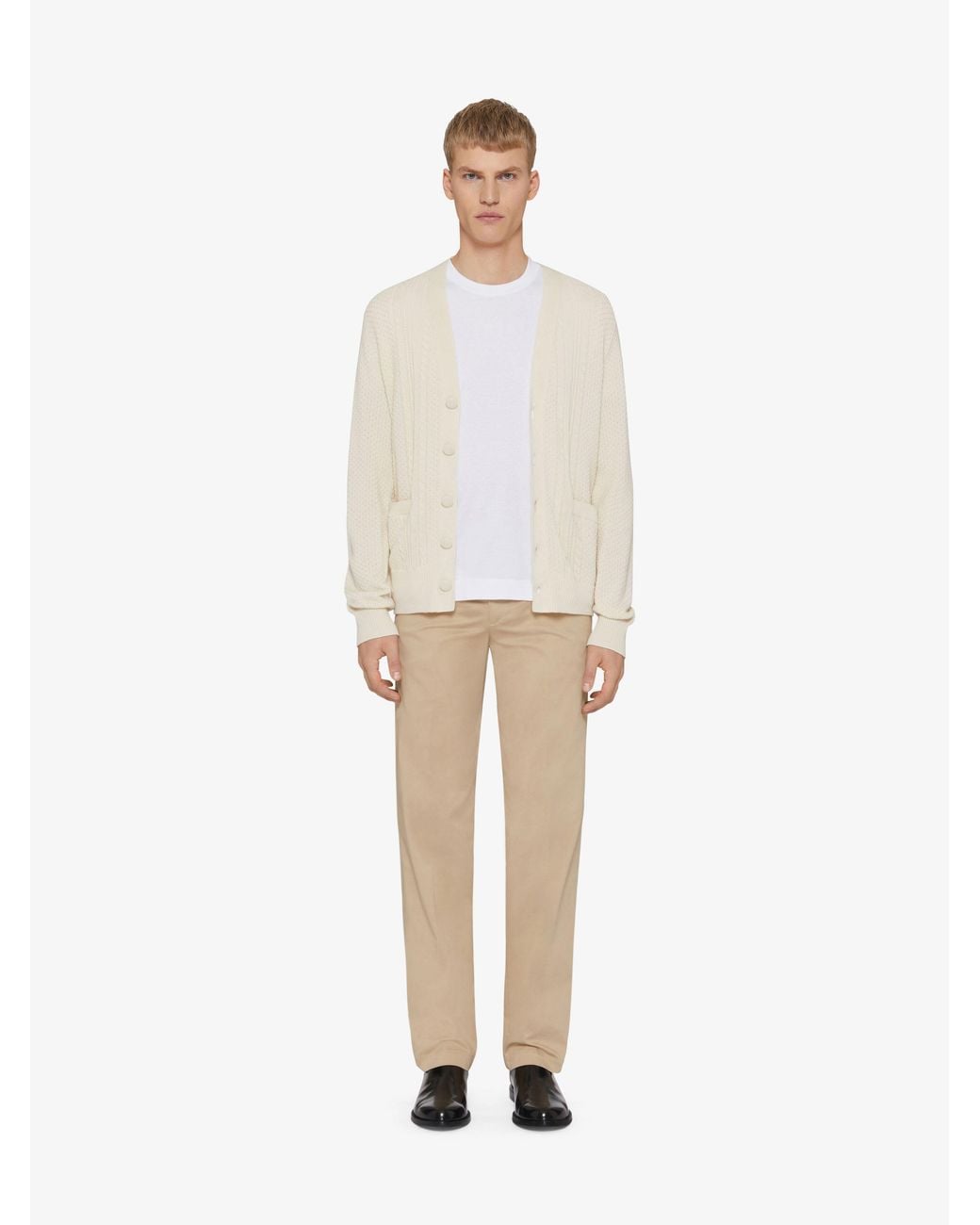 Givenchy White Button-Up Knit Cardigan for men