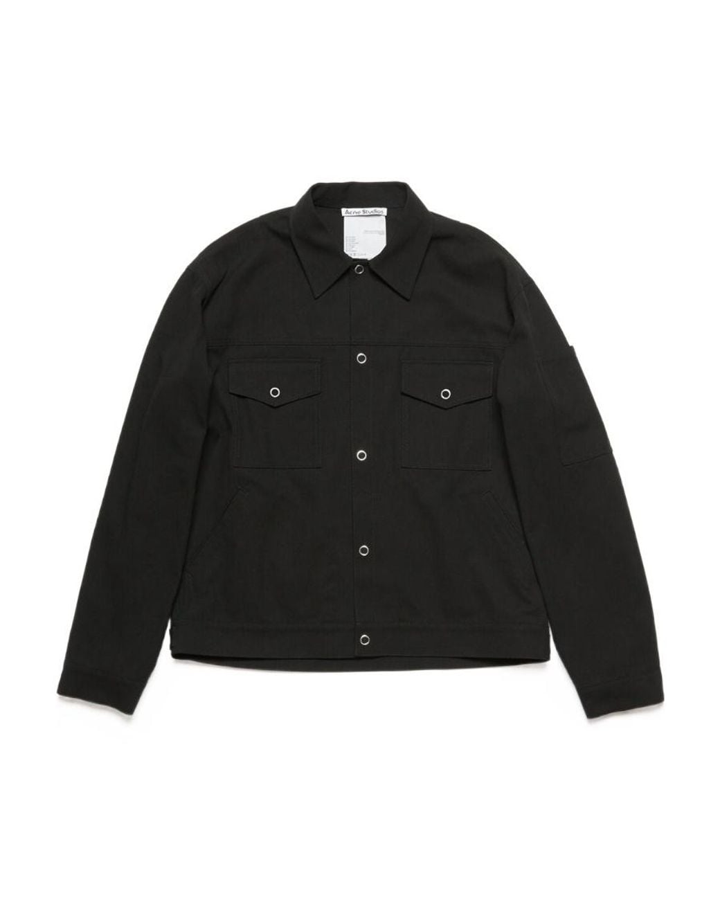 Acne Black Classic-Collar Shirt Jacket for men