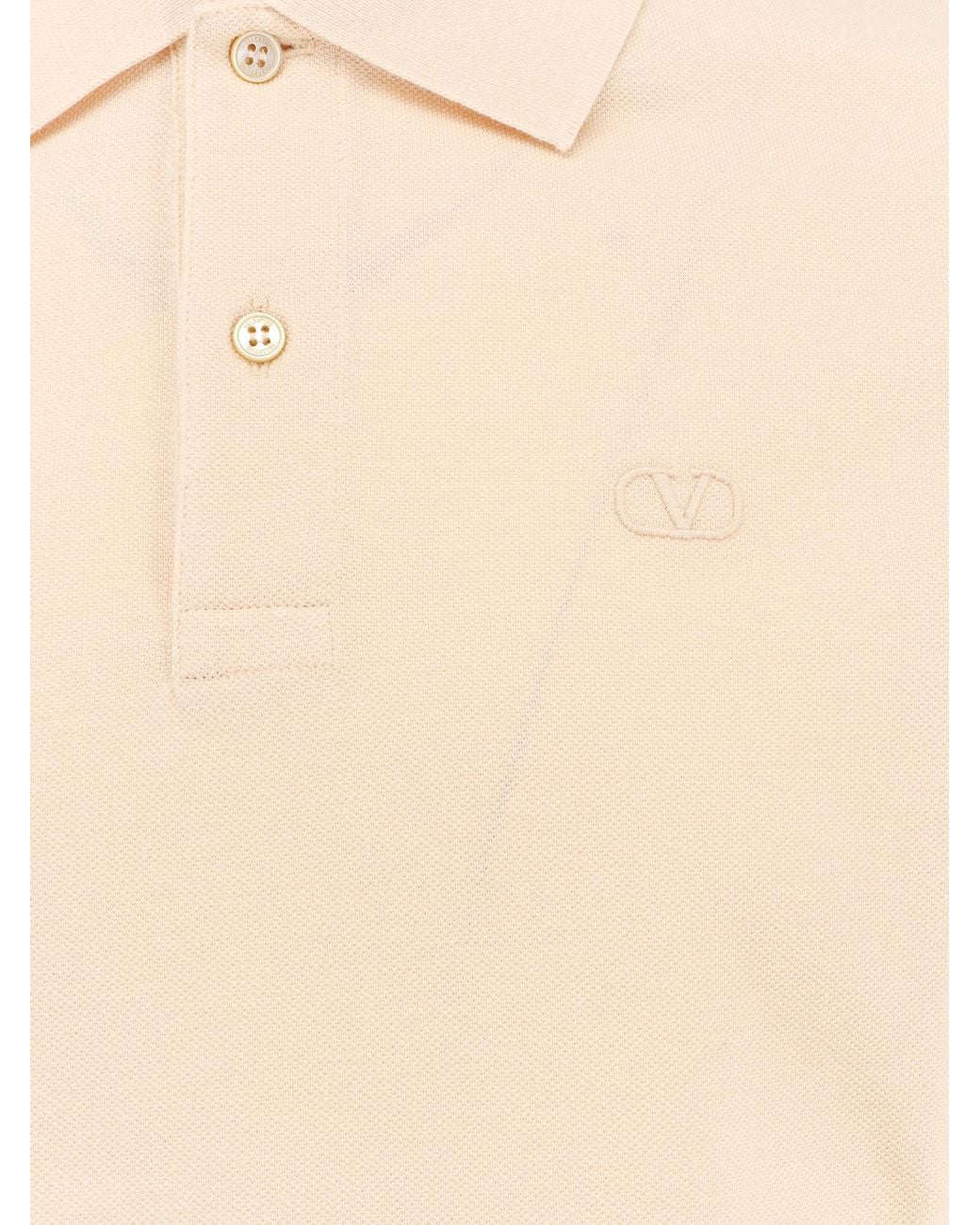 Valentino Natural Logo Embroidered Short-Sleeved Polo Shirt for men