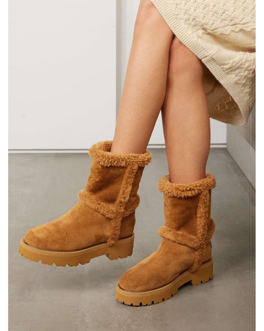 Aquazzura Brown Round-Toe Ankle Boots