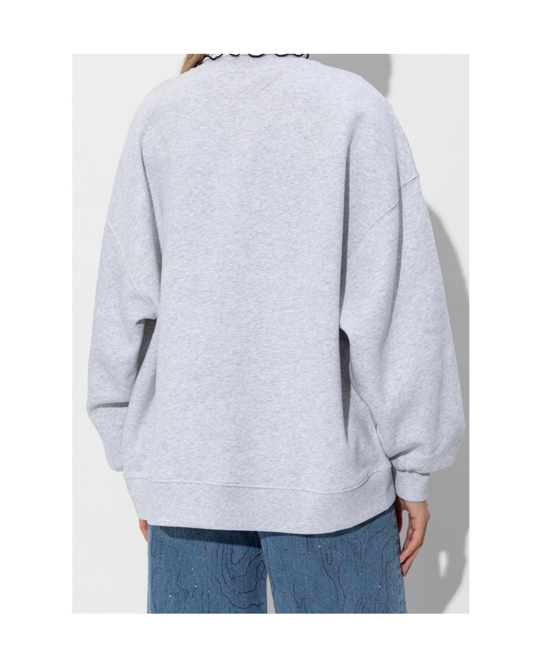 ROTATE BIRGER CHRISTENSEN Gray Heavy Crewneck Sweatshirt