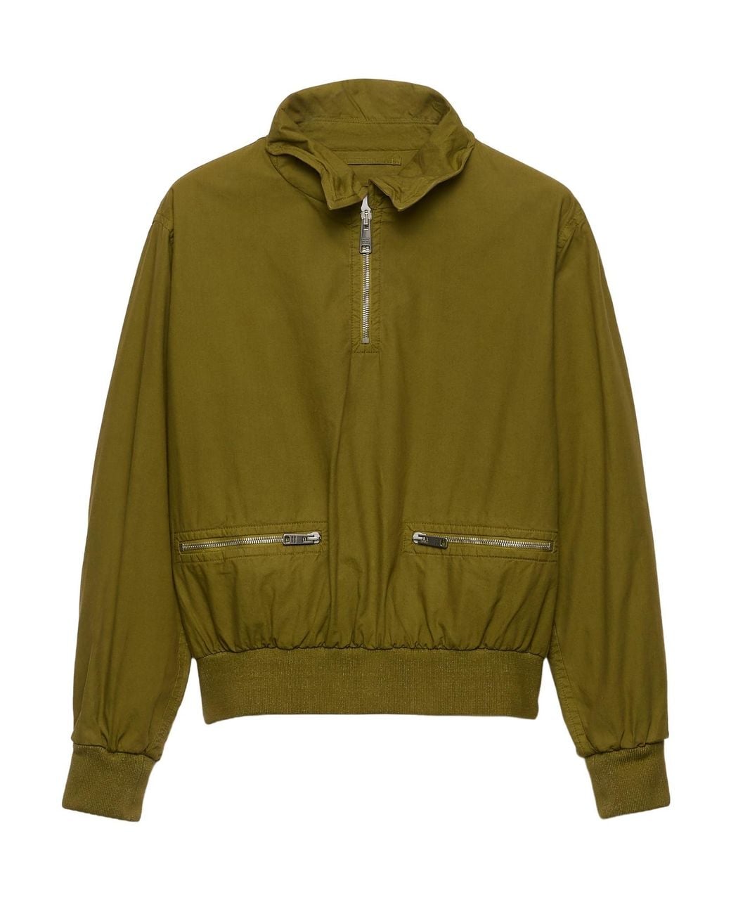 Prada Green Half-Zipped Long-Sleeved Jacket