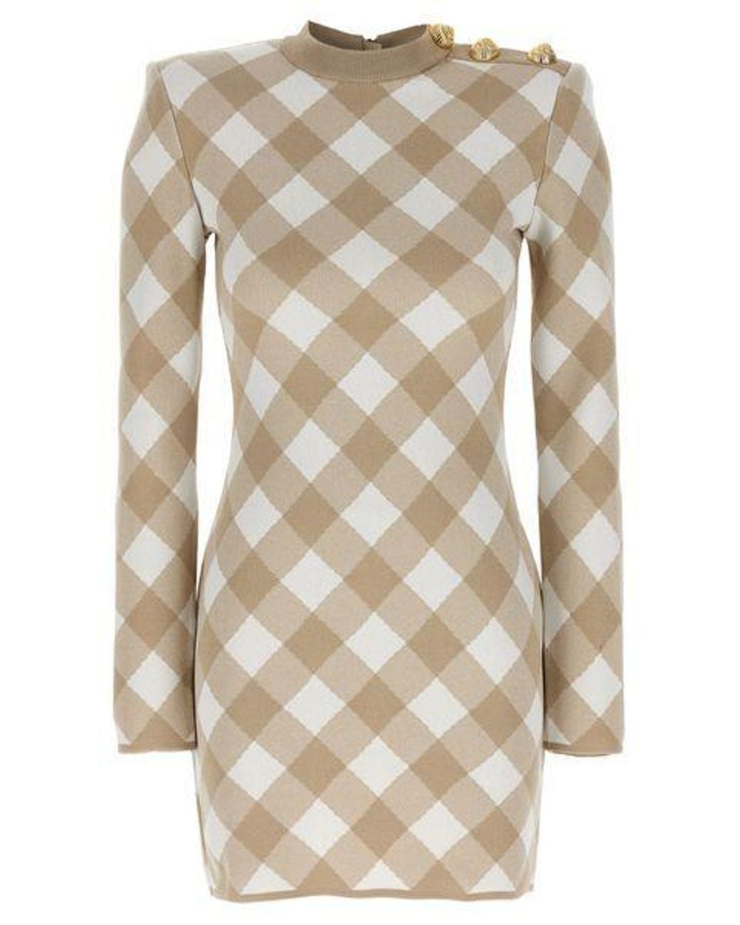 Balmain Natural Vichy Dress