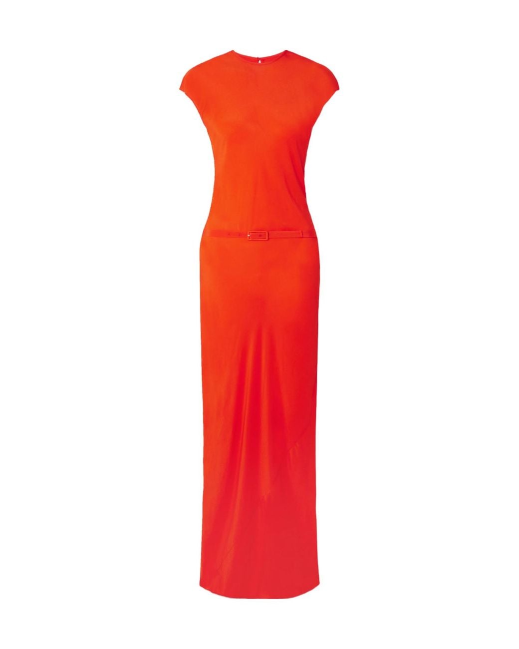 Sir Red Fresca Belted Silk Crepe De Chine Maxi Dress