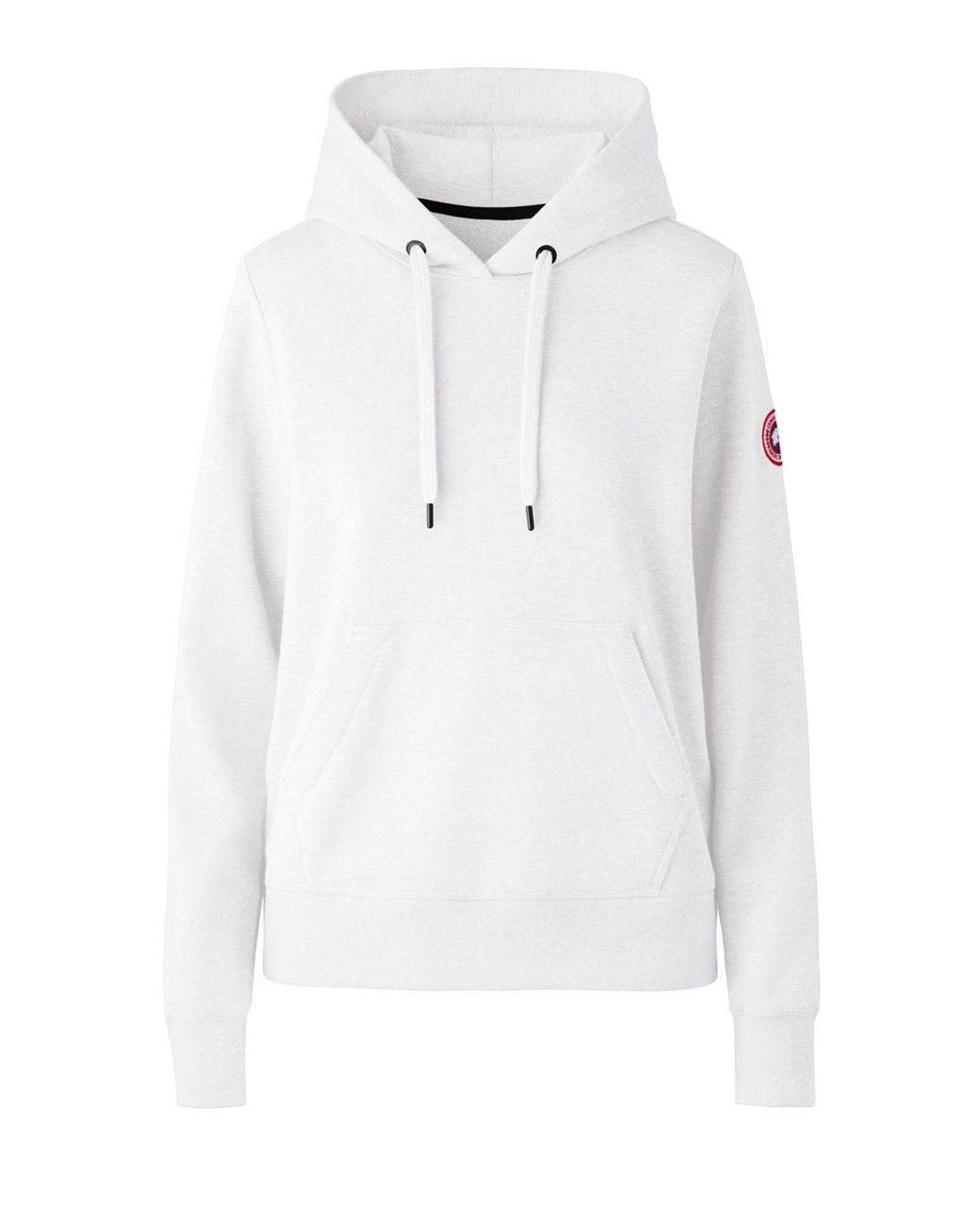 Canada Goose White Logo-Patch Cotton Hoodie