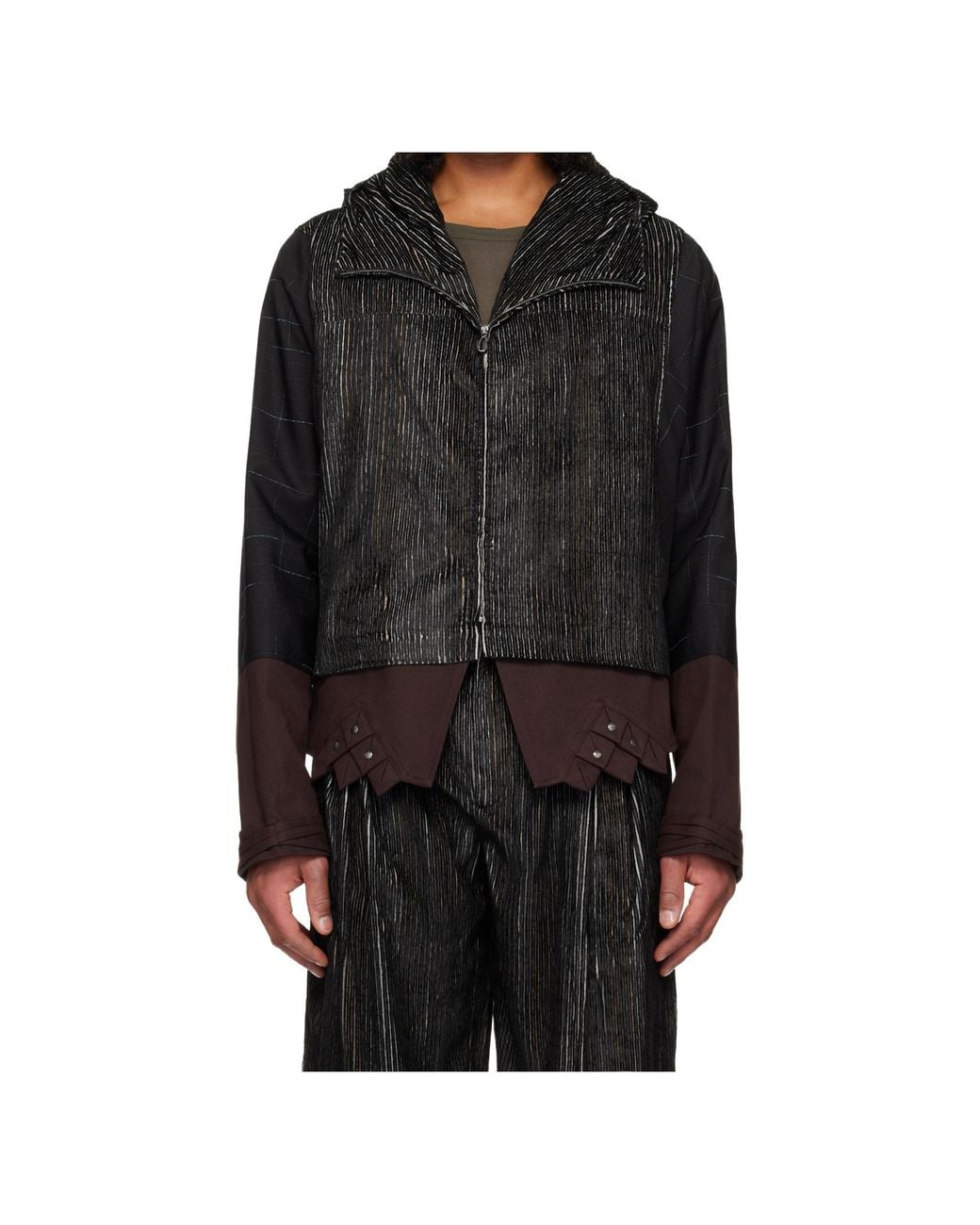 Kiko Kostadinov Black Estike Zipped Hooded Jacket for men