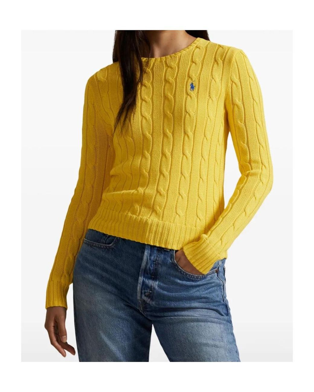 Polo Ralph Lauren Yellow Pony Embroidered Crewneck Jumper