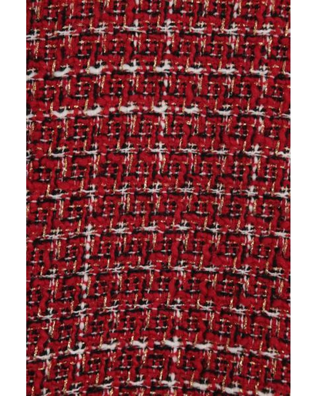 Valentino Red Sequin-Detail Tweed Jacket