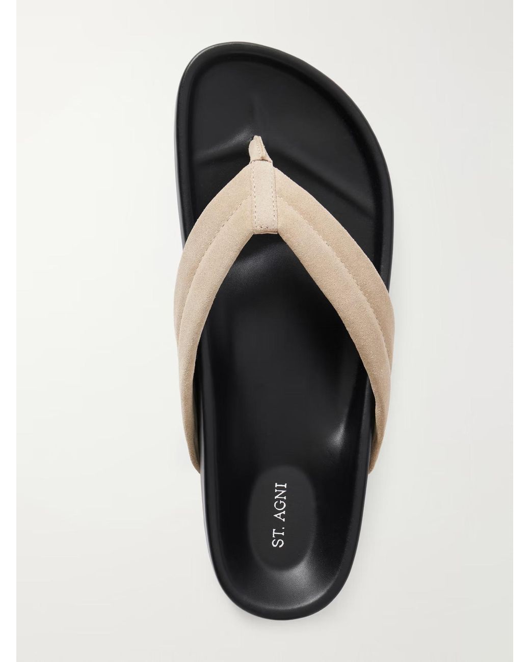 St. Agni White Suede Platform Flip-Flops