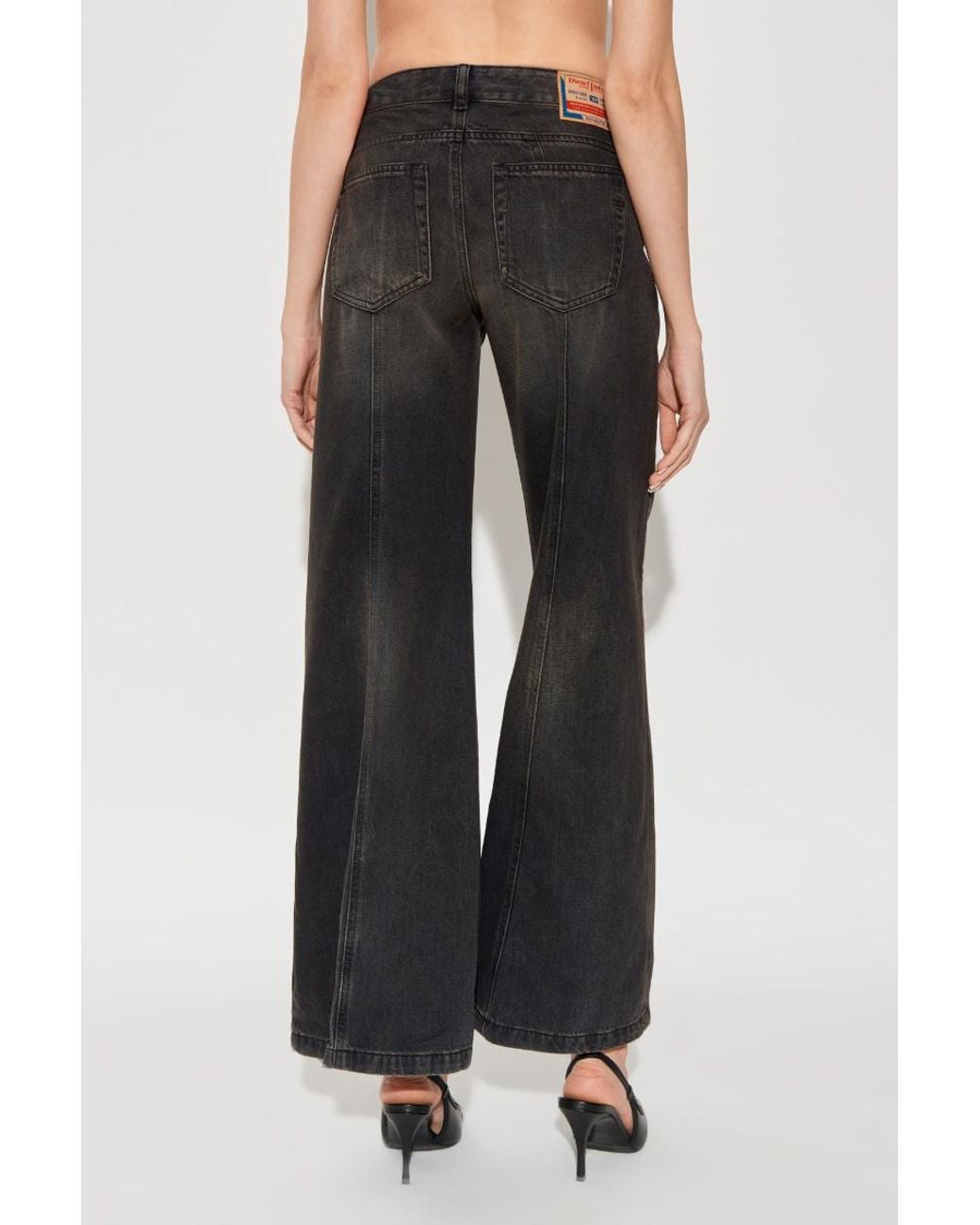 DIESEL Black D-Akii Wide Leg Jeans