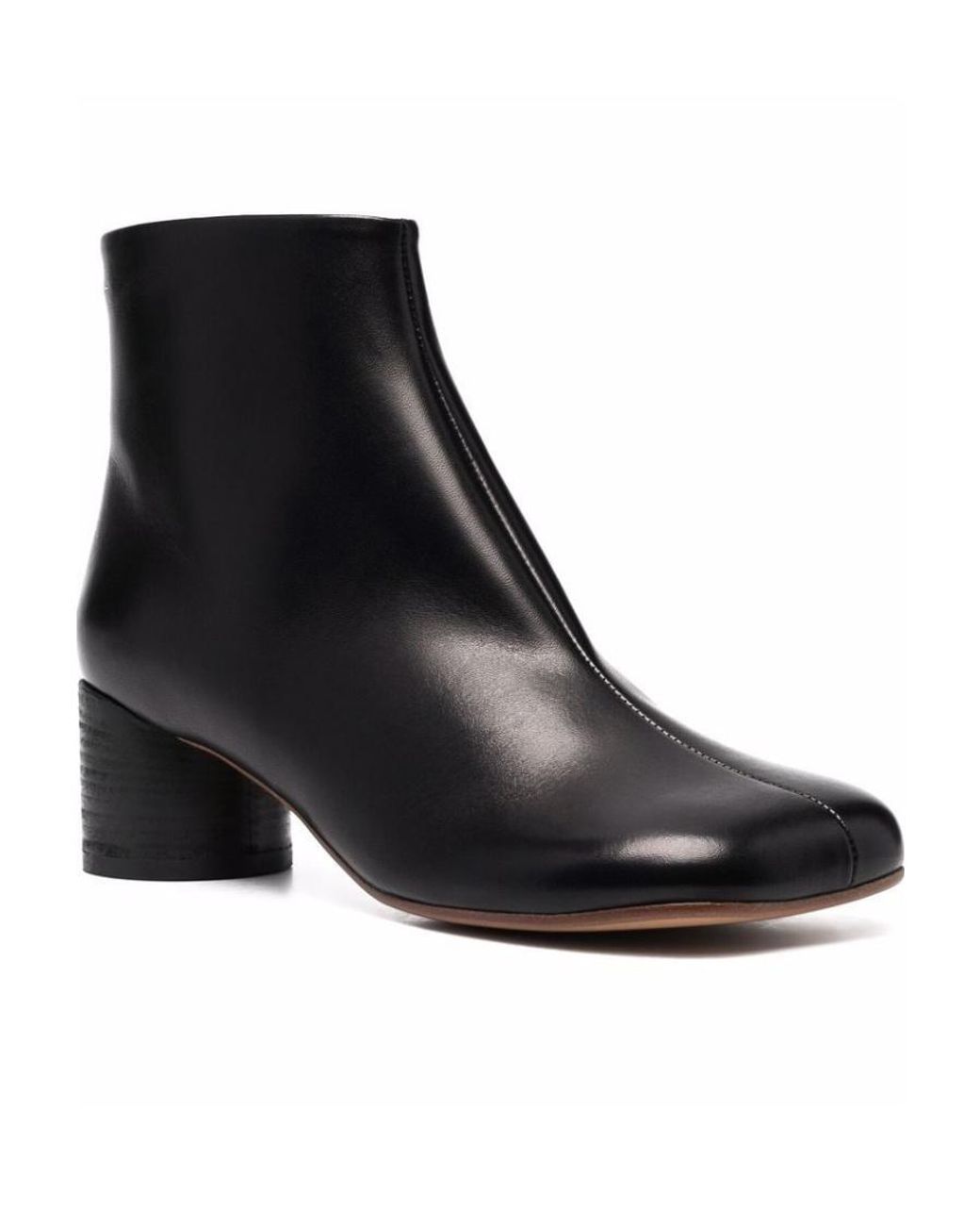 MM6 by Maison Margiela Black Square Toe Ankle Boots