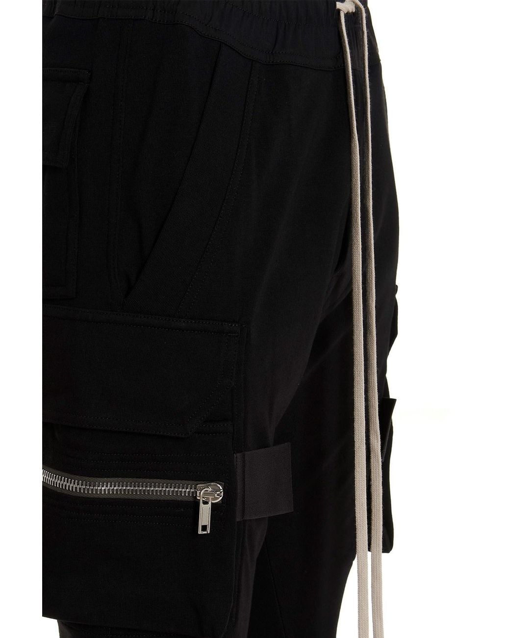 Rick Owens Black Mastodon Cargo Track Pants for men