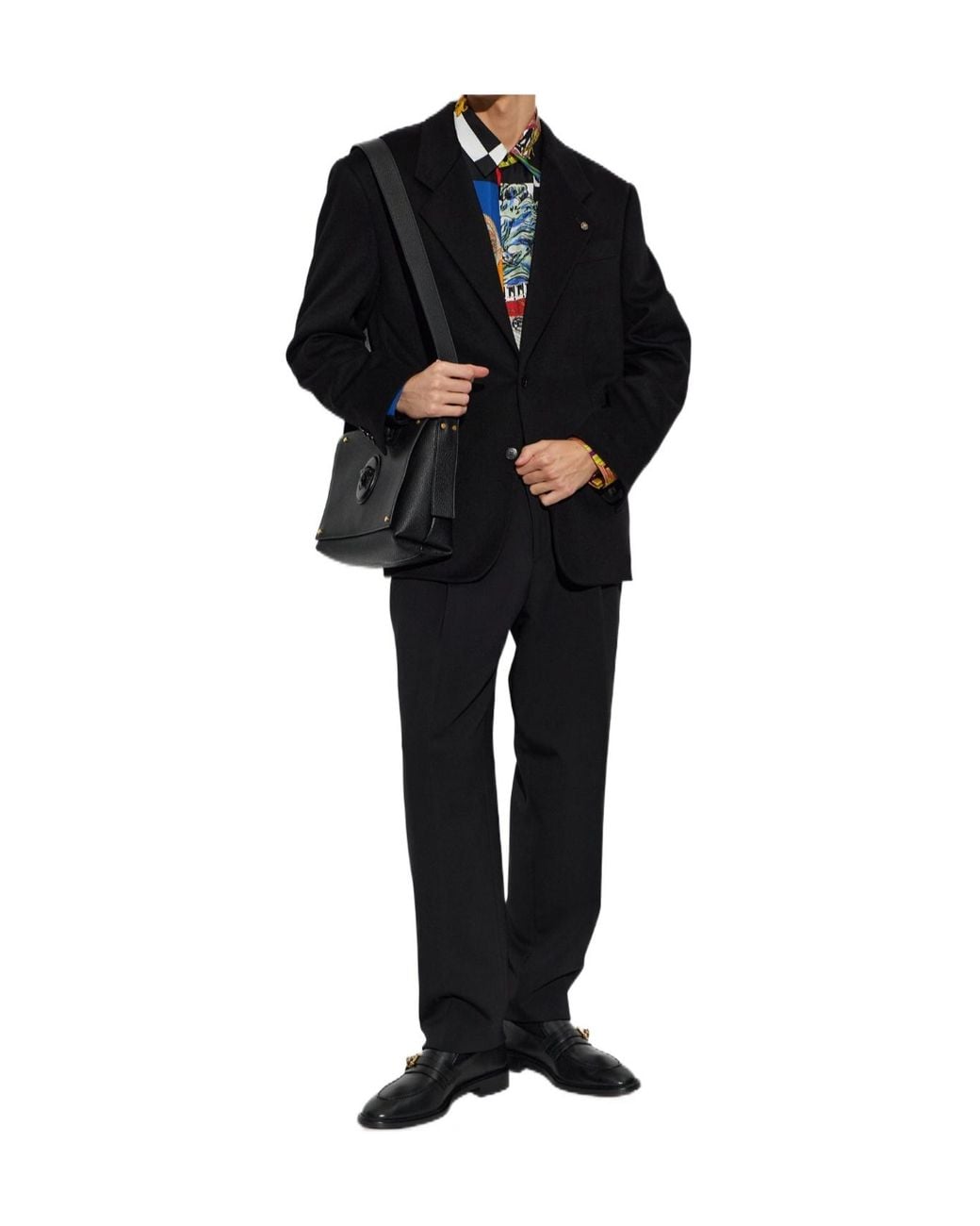 Versace Black Long-Sleeved Suit Jacket for men