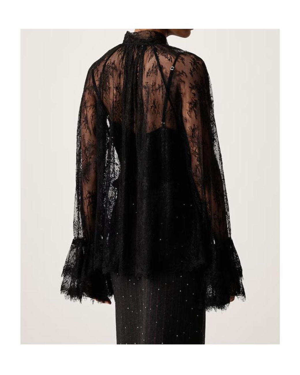 ERMANNO FIRENZE Black Lace Shirt With Ties