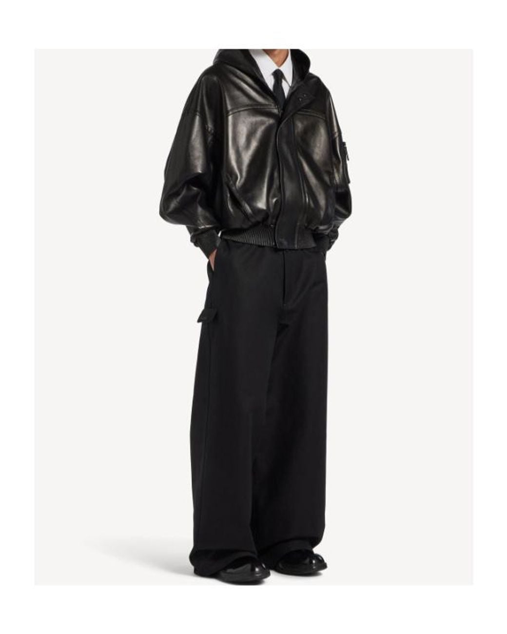 Balenciaga Black Straight-Leg Workwear Trousers for men