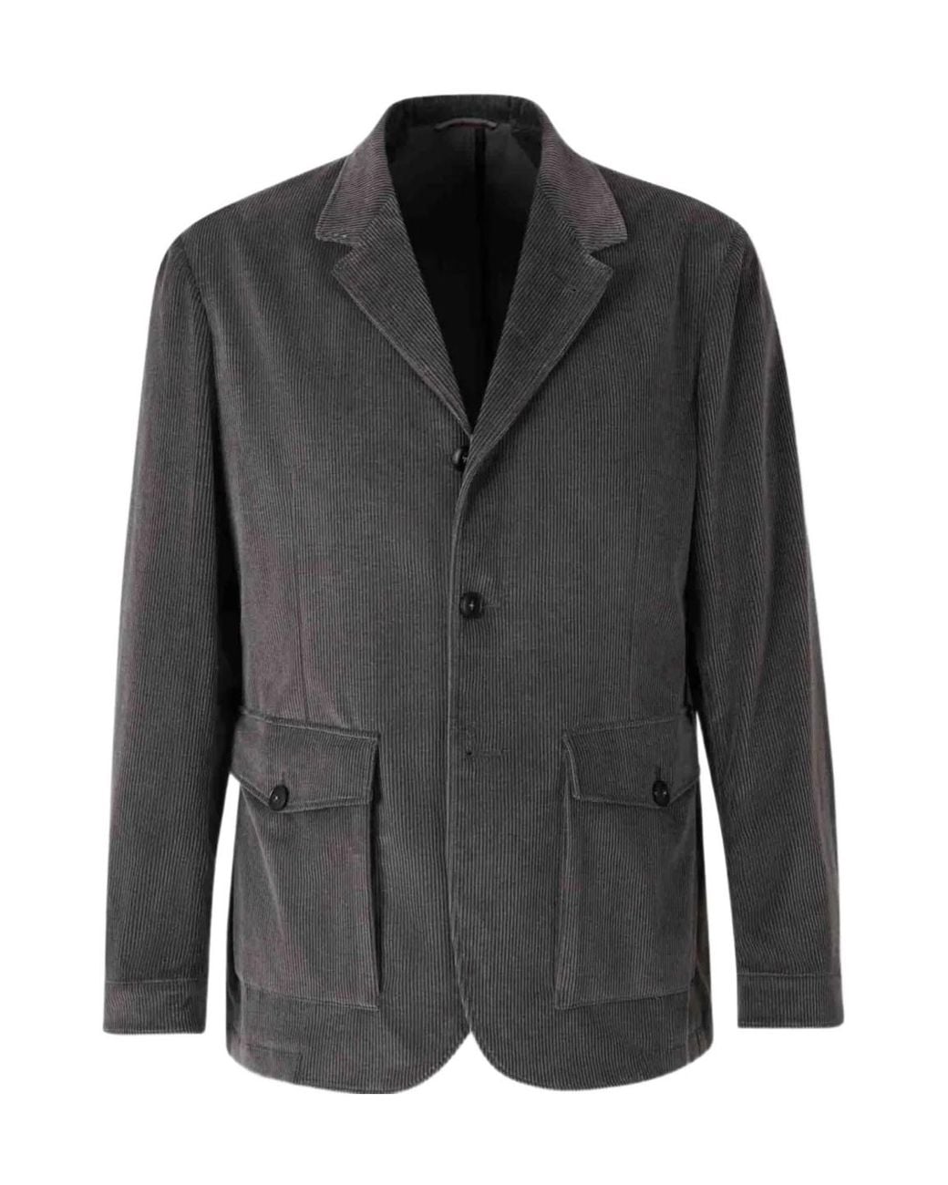 Canali Black Corduroy Blazer Jacket for men