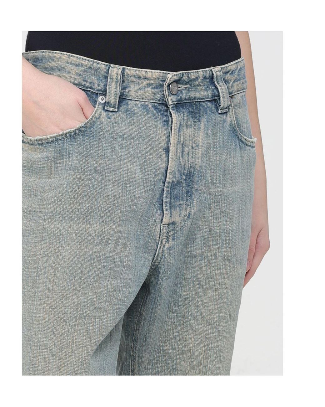 DIESEL Gray Faded-Effect Logo Patch Jeans