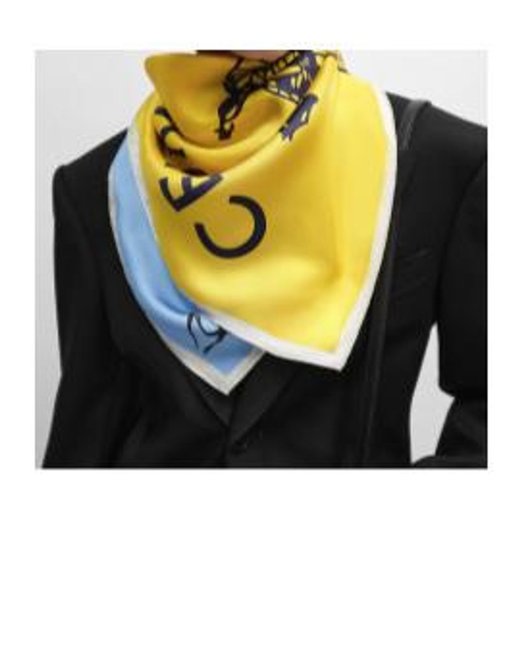 Céline White Patched C Calèche Foulard, 90