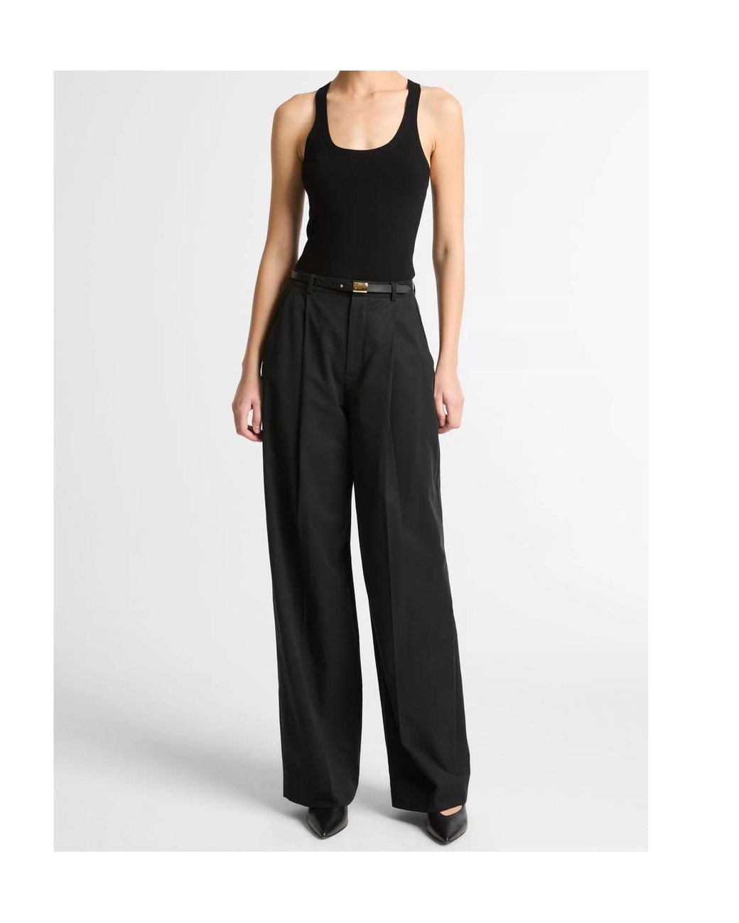 Vince Black Milano-Stitch Scoop-Neck Sweater Tank
