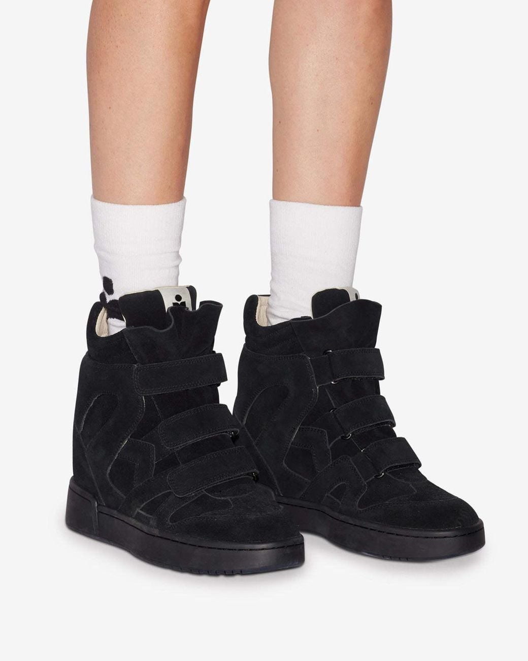 Isabel Marant Black Im3 High-Top Wedge Sneakers