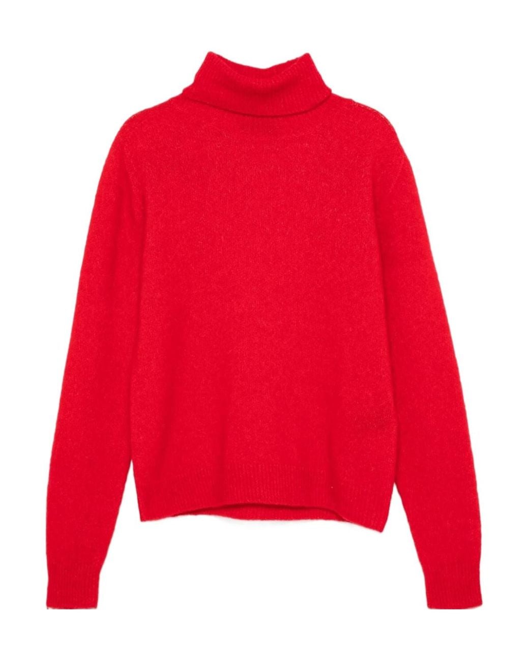 Roberto Collina Red Blended High-Neck Sweater