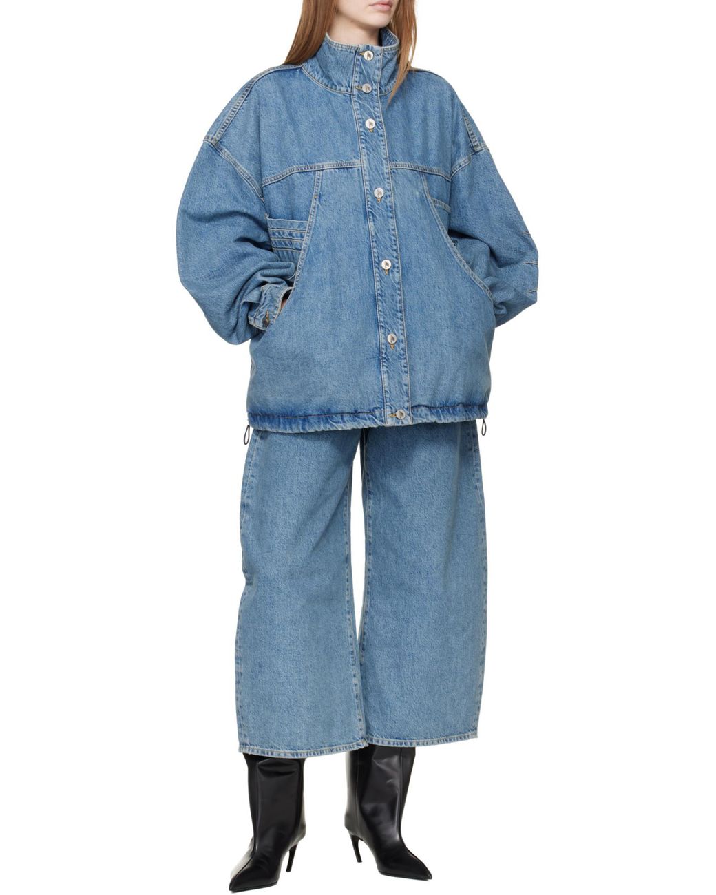 The Attico Blue The Denim Bomber Jacket