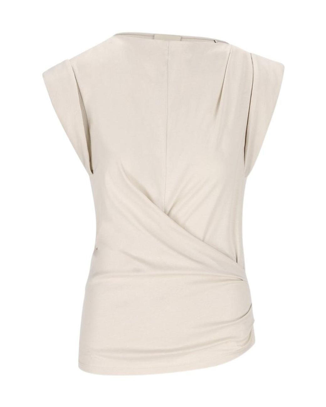 【ISABEL MARANT】MAISAN DRAPED COTTON T-SHIRT MAISAN T-SHIRT Woman black | ISABEL MARANT Official online store