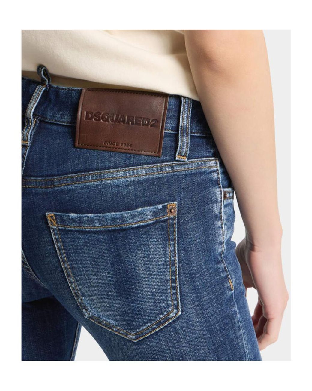 DSquared² Blue Distressed Skinny Jeans