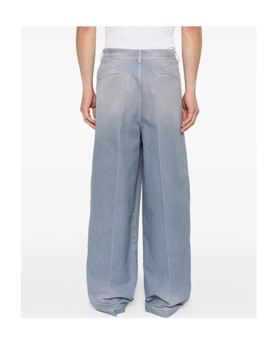 Marni Blue Pleated Wide Leg Trousers for men