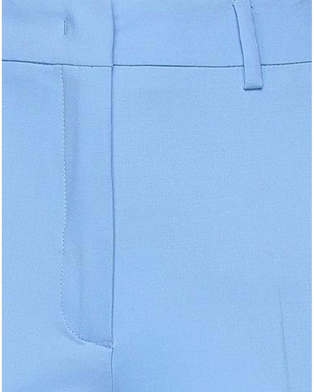 Weekend by Maxmara Blue Solid-Colored Wool Trousers