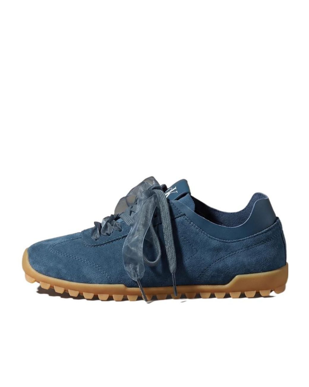 Calvin Klein Blue Sheer-Lace Low-Top Sneakers