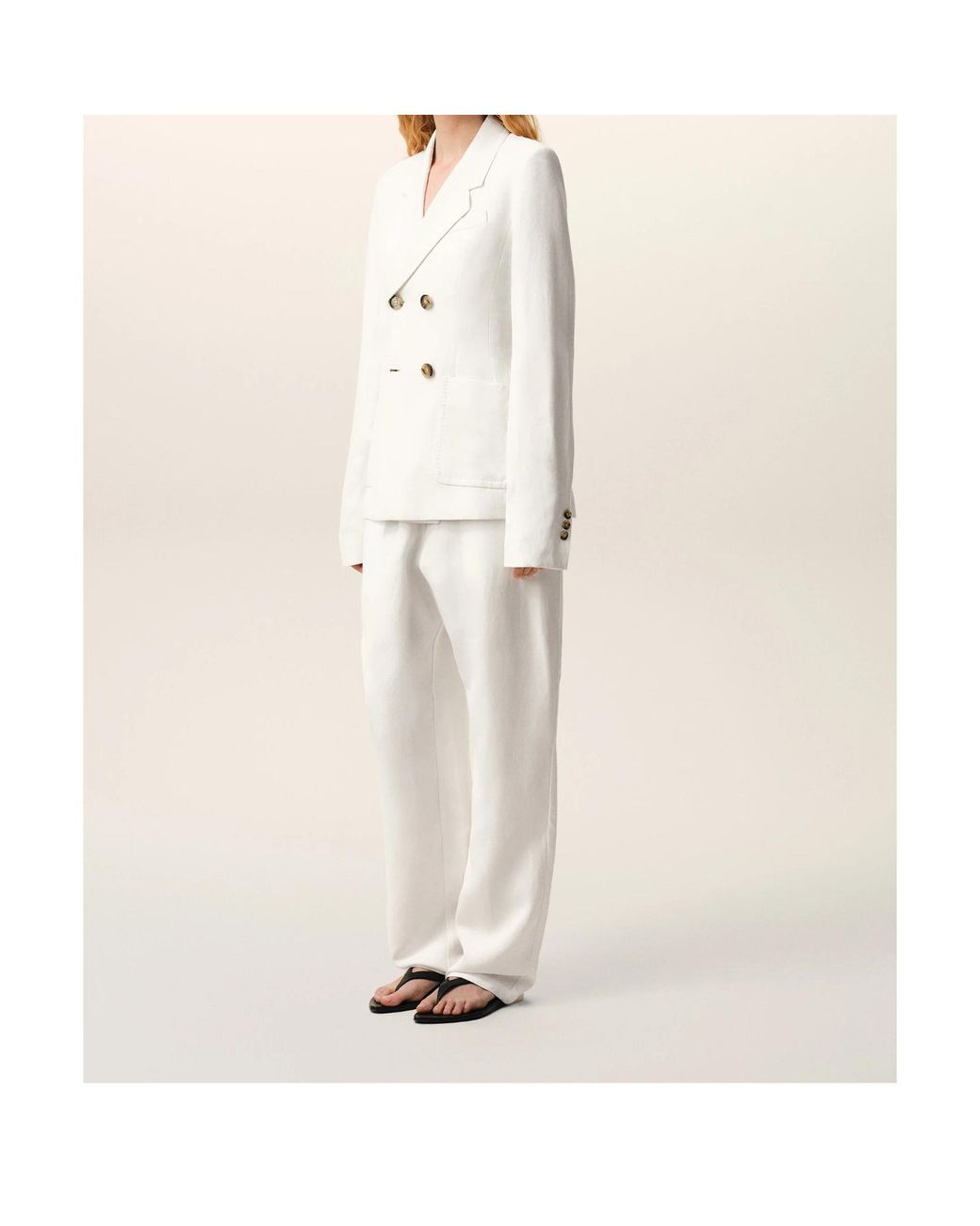 AMI White Ami Double Breasted V-Neck Blazer