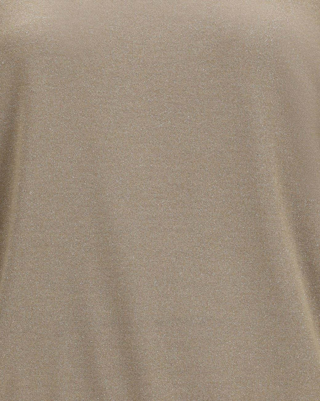 Brunello Cucinelli Natural Short-Sleeve Round-Neck Sweater