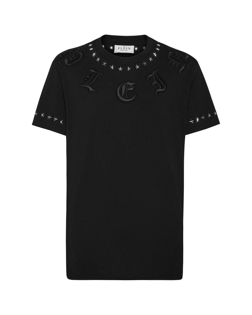 Philipp Plein Black Gothic-Logo Round-Neck T-Shirt for men