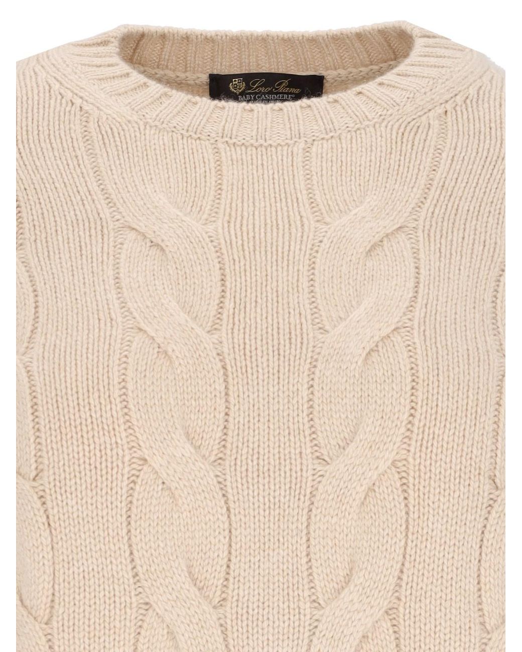 Loro Piana Natural Braided Crewneck Jumper