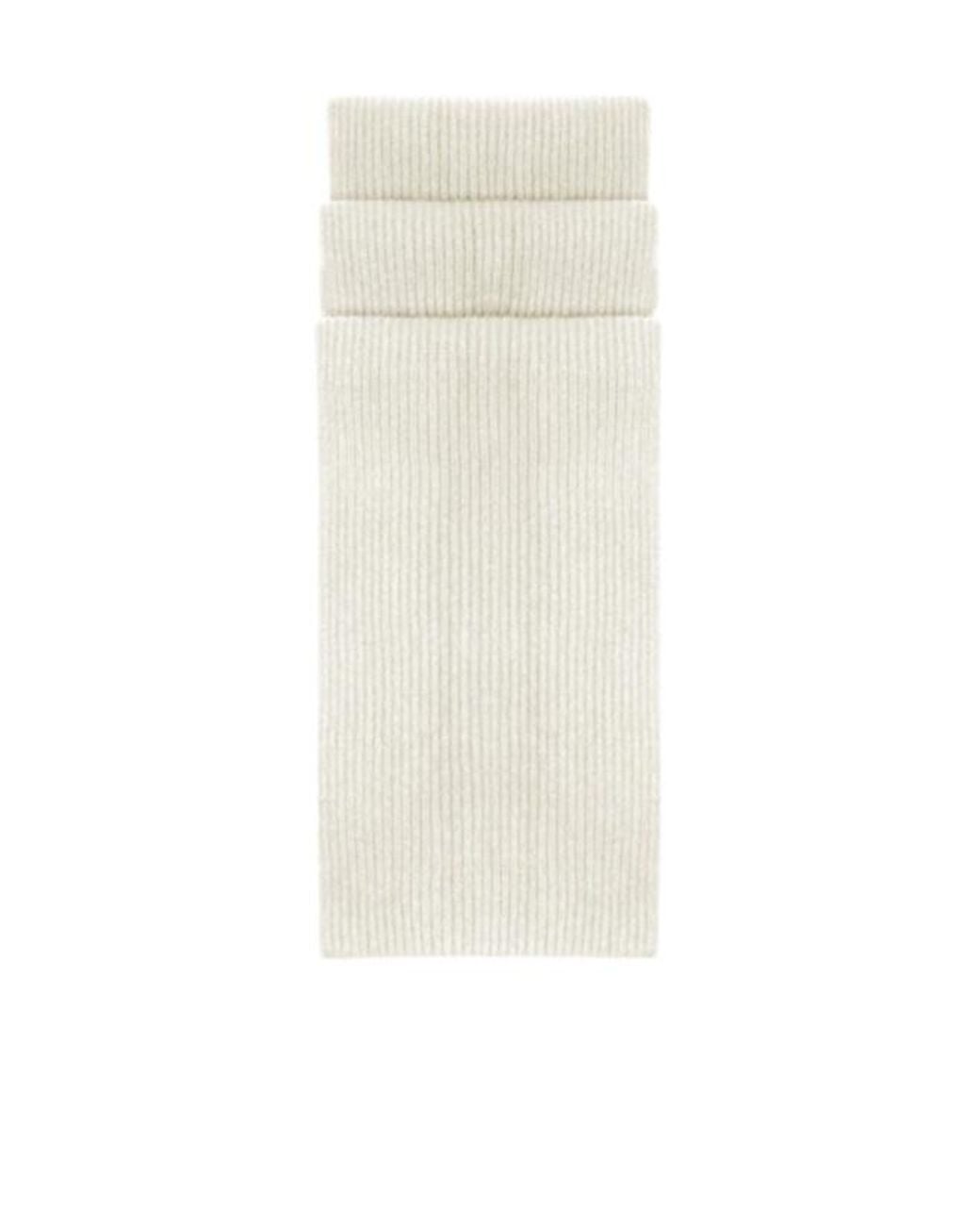 Malo White Ribbed Knit Scarf