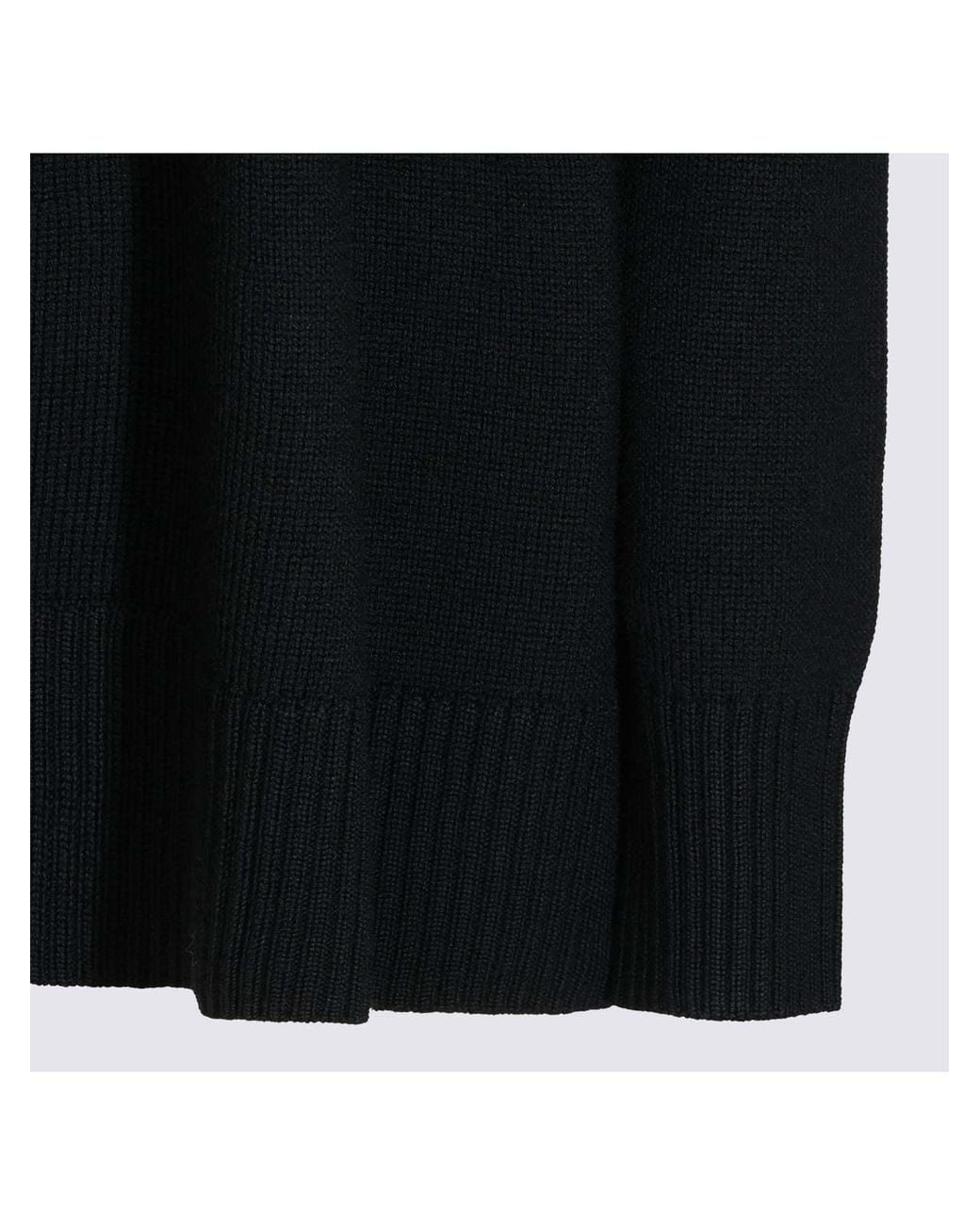 Totême  Black Totême Ribbed High Neck Knitted Jumper