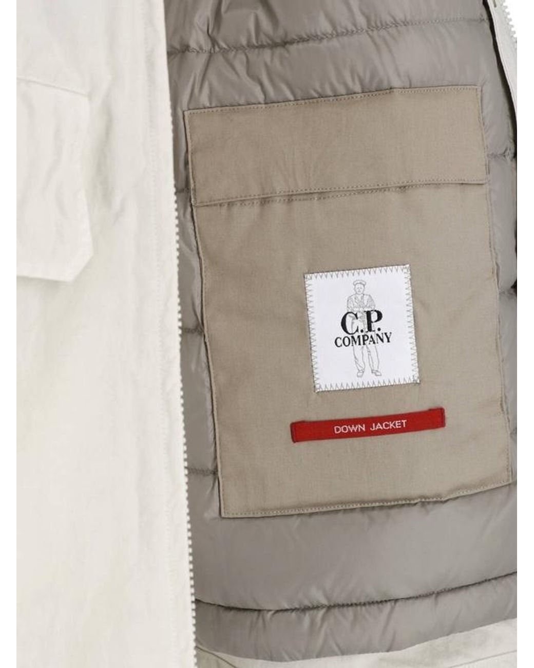 C P Company Natural Goggle-Detail Drawstringd Jacket for men