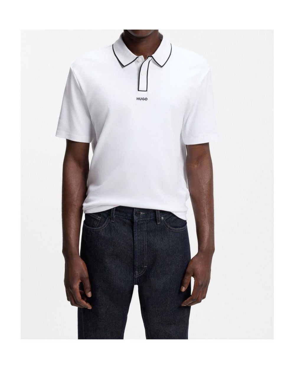 Boss White Boss Contrast Trim Short-Sleeved Polo Shirt for men