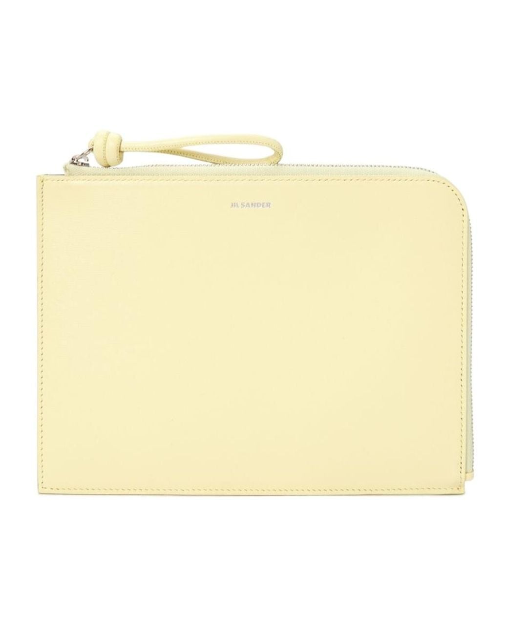 Jil Sander Natural Zipper Clutch